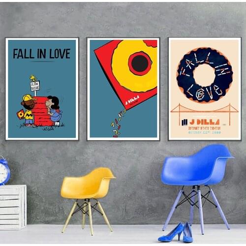 Father Of Hip-hop Music Retro Posters and Prints Fall in Love Canvas Painting Vintage Wall Pictures for Living Room Home Decor