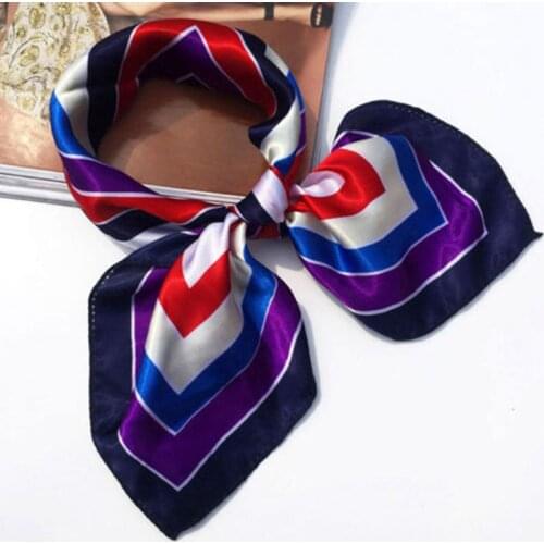 Womens Small Satin Silk Scarf Print Wrap Wrinkled Elegant Handkerchief Bandana Neck Hair Tied Tie Scarf Shawl Accessories