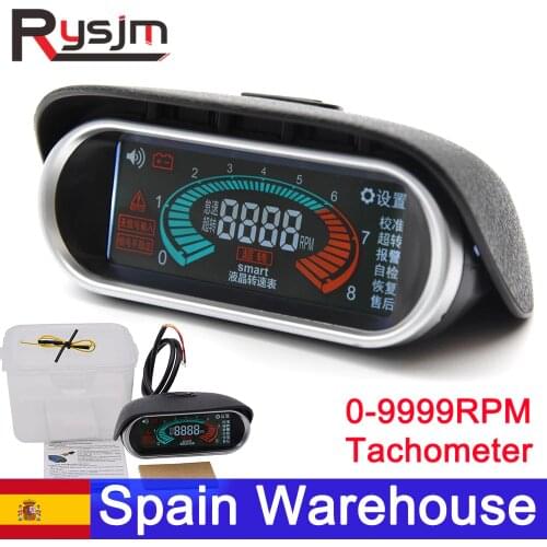 HD NEW Gasoline Diesel Engine Tachometer 50-9999RPM Truck Car RV Waterproof LCD Digital Display Tacho Meter Motorcycle Gauge