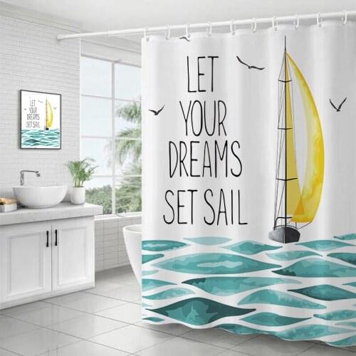 3D Printed Fabric Shower Curtains Nordic style shower curtains Bath Screen Waterproof Products Bathroom Decor with 12 Hooks
