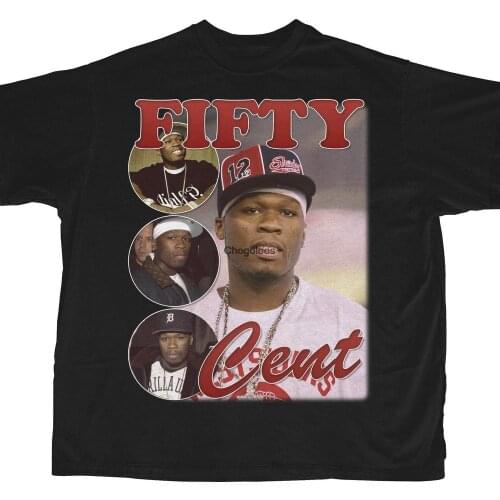50 Cent Shirt Bootleg Rap Tee Short Sleeve Unisex Black Vintage Style T Shirt