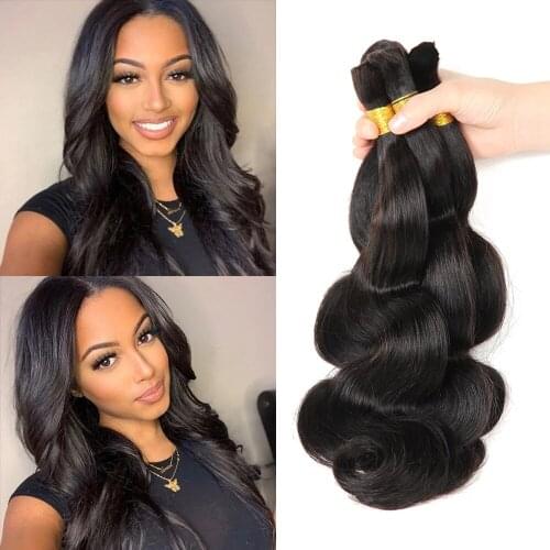 Body Wave Bulk Hair For Braiding Peruvian Remy Bulk Hair Extensions No Wefts Remy Hair Braiding Hair Bulks For Black Women