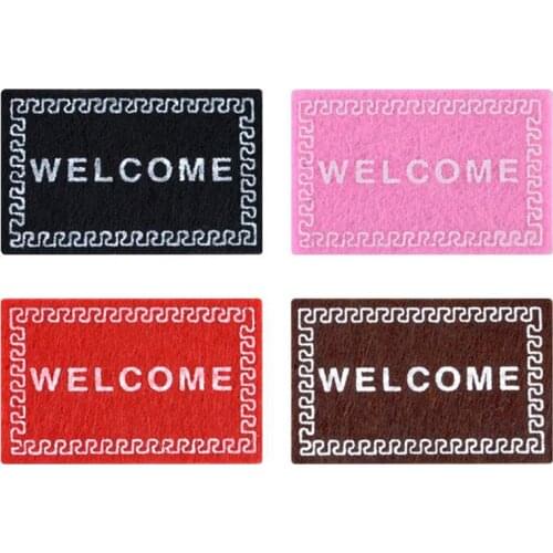 1:12 Dollhouse Miniature Floor Decoration Welcome Carpet Doll House Accesssories