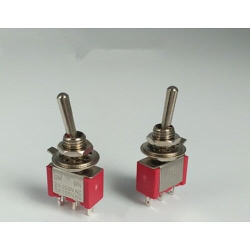 10Pcs AC 250V/2A 120V/5A Momentary Type Self Reset SPDT 2 Positions ON-ON Toggle Switches