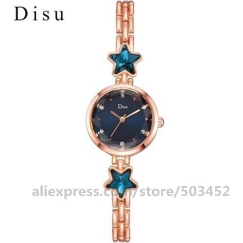 100pcs/lot 103015 Womens Watches Pentagram Wholesale Fashion Bracelet Watches Sweet Style Thin Belt Ladies Watches