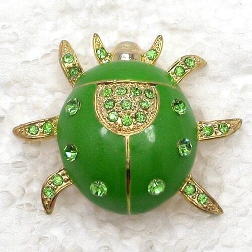 12pcs/lot Wholesale Beetle Bug Brooch Rhinestone Enamel Fashion Pin brooches Jewelry gift C101691