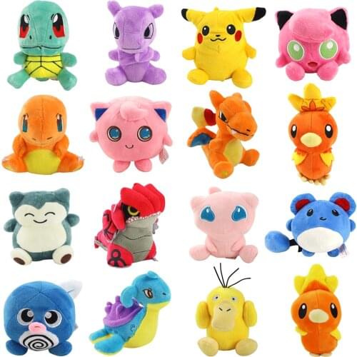 13-21cm Lapras Charmander Mewtwo Poliwag Psyduck Groudon Charizard Marill Torchic Squirtle Jigglypuff Plush Toys Dolls