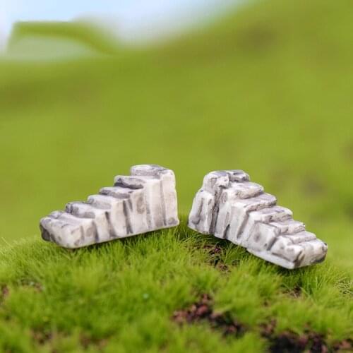 20PCS Retro Mini Resin Crafts Fairy Garden Simulation Stone Stairs Miniature Figurines Micro Landscape Decoration DIY