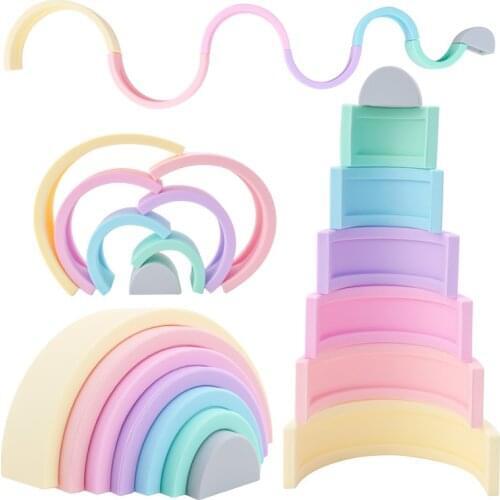 2021 New Design Newborn Accessories Teething Infant Chewing Toy Teether Building Blocks Fidget Toys Nursing Gift For Baby