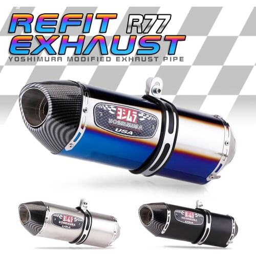 51mm universal motorcycle yoshimura r77 modified exhaust pipe db killer silencer for honda pcx 125 150 c650gt tmx530 cb500