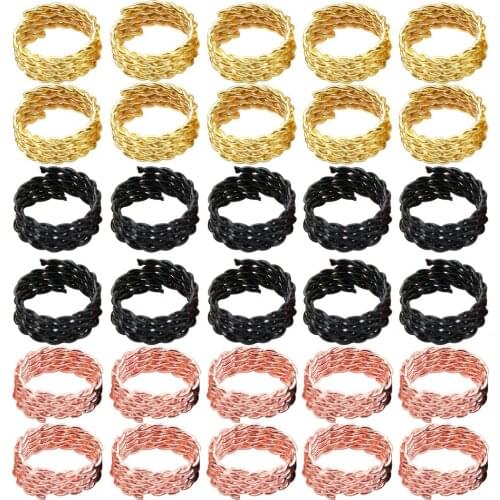 60pcs/bag 11mm Hole Hair Rings Braids Dreadlock Beads Stretch Spiral Shape For DIY Braiding Hairstyling Accessories