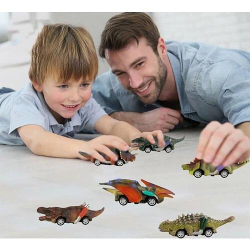 ChildrenS Toy Dinosaur Pull Back Toy Four Wheel Dinosaur Model Car Racing Dinosaur Party Game Toy For Kid Toy Boy Birthday Gift