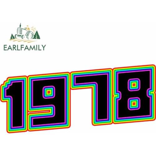 EARLFAMILY 13cm x 5.9cm for Year 1978 Slogan Car Stickers Refrigerator Bumper Decals Cartoon Motorcycle Waterproof Decoration