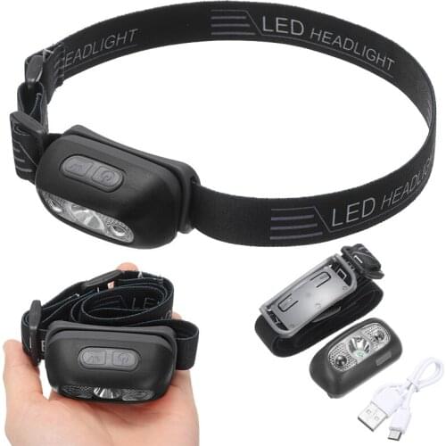 Fishing LED Headlamp High Bright IP44 Waterproof Headlight USB Rechargeable Camping Running Head lamp Night Fishing Headlight