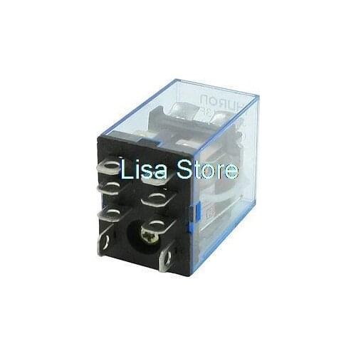 HH62P AC 220V Coil Red LED Power Relay 8 Pins DPDT 2NO 2NC