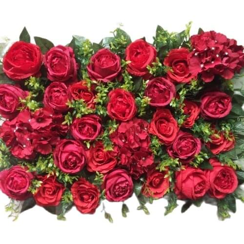 10pcs/lot Artificial silk Hydrangea Rose flower wall Wedding backdrop decoration flower stage Decoration RED TONGFENG