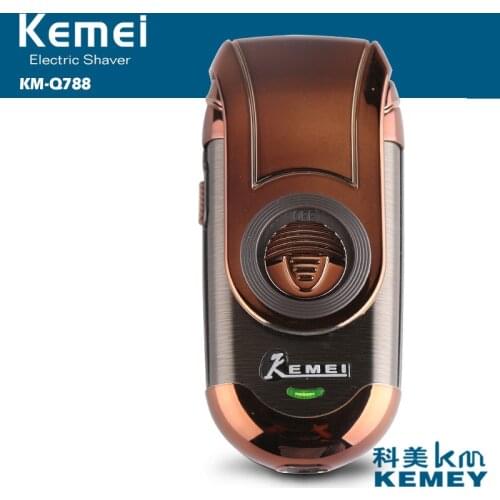 Kemei-Q788 Portable Electric Shaver 3D Double Floating Beard Trimmer Men Rechargeable Electric Razor With Stainless Steel Blade