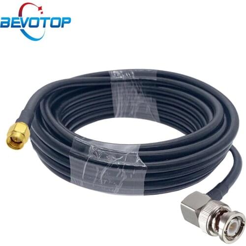 SMA Male to BNC Male Right Angle Elbow Plug RG58 Cable RF Coaxial Pigtail Jumper 50 Ohm WIFI Antenna Extension Cord 15CM-20M