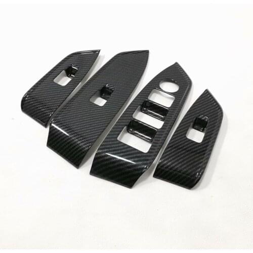 For Mazda CX8 CX-8 2017 2018 2019 2020 Carbon Fiber Car Interior Decoration Door Window Switch Cover Trims Car Accessories LHD