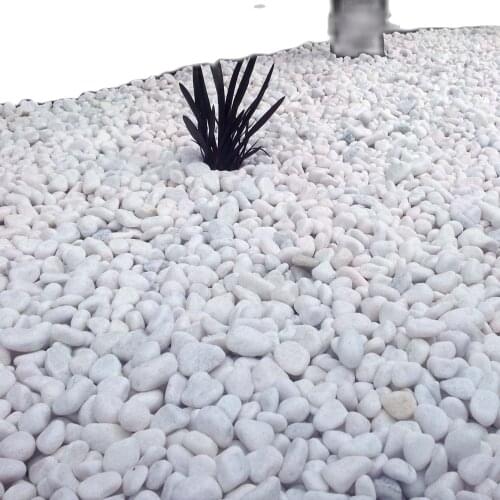Landscape snow white pebble stone tumbled polished black pebble stone for landscaping and garden decoration