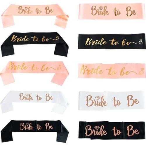 Rose Gold Bride to Be Sash Team Bride Wedding Bridal Shower Hen Night Party Decor Bridesmaid Shoulder Strap Adult Woman Ribbon