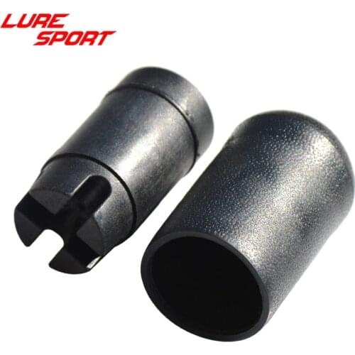 LureSport 3pcs Graphite Gimbal Rubber Butt Cover Rod Building Component Fishing Pole Repair DIY Accessory