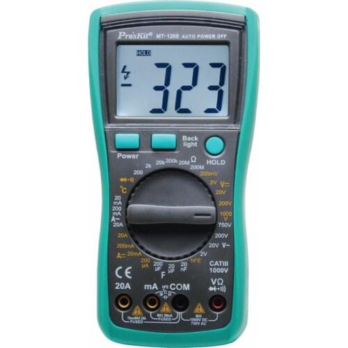 MT-1280-C 3 1/2 Digital Multimeter DC AC Voltage Current Capacity Resistance Tester Beep Ammeter Multi-tester Temperature