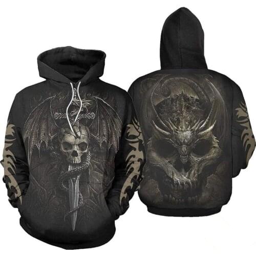 Dragon Skull 3D All Over Printed Men Hoodie Unisex Fashion Casual Sweatshirt Autumn Hip Hop Zip Jacket Y128