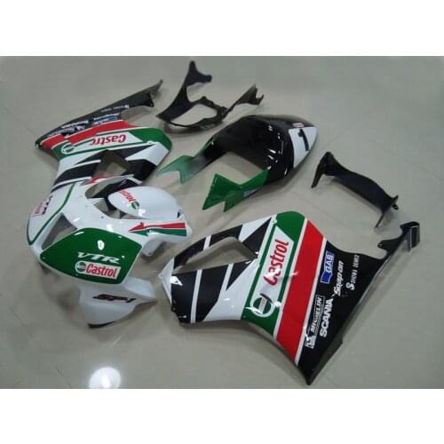 ABS Fairing Kit for HONDA VTR1000 00 01 02 03 04 05 06 VTR 1000 SP1 2000 2003 2006 White green black Fairings set+7gifts HJ01