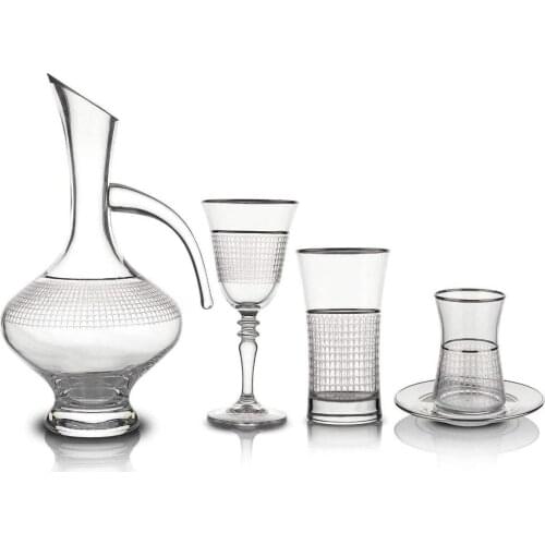 Schafer Köln Glass Cup Set-49 Pieces.-PLATIN-08