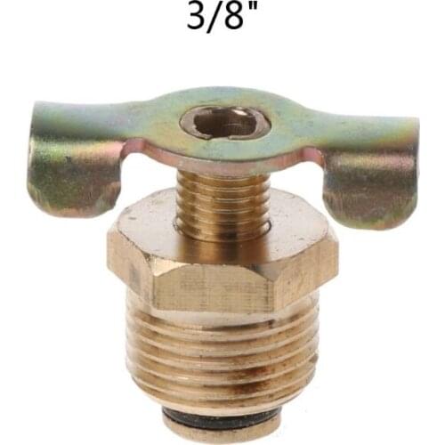 NPT 1/4\" 3/8\" 1/2‘’ Solid Brass Compressor Air Tank Port Fittings Drain Valve E5BE