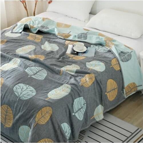 100% cotton musling blanket, used for sofa bed travel breathable fashion chic soft blanket, multi-functional breathable travel b