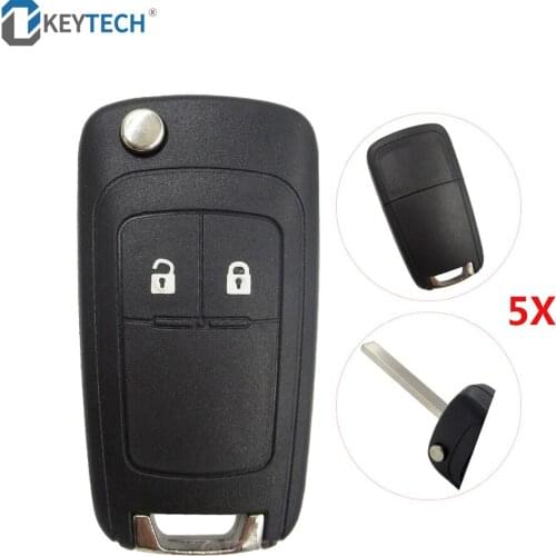 OkeyTech 5pcs Flip Folding Remote Car Key Case For Buick For Opel Vauxhall Astra Zafira Replacement Car Key Shell 2/3 Buttons