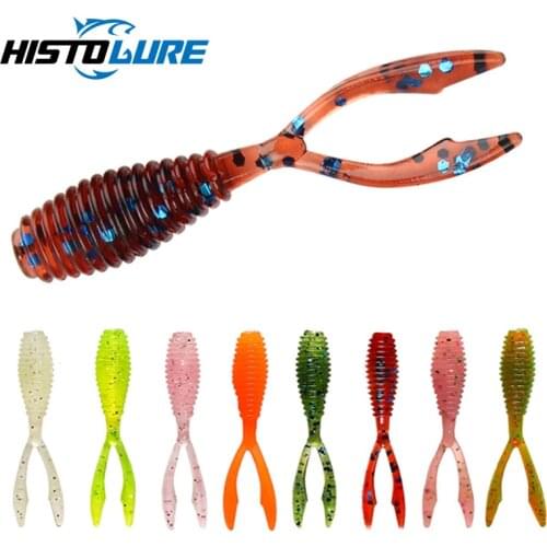 HISTOLURE 20pcs/lot 0.4g 3.5cm Twin Tail Soft Fishing Lure Ajing Rockfish Jig Swimbait Worm Pike lure Bait
