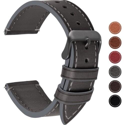 6 Colors Genuine Leather Watch Band 14mm 16mm 18mm 20mm 22mm 24mm, Watch Band Strap Quick Release for Men Women