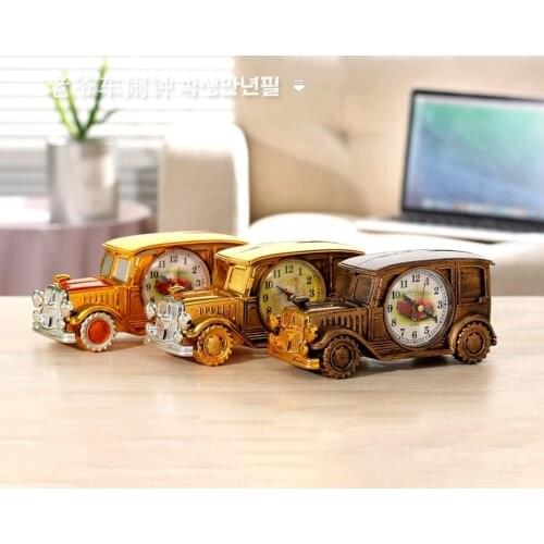 Retro Car Alarm Clock Table Birthday Gift Digital Pointer Plastic Alarm Clock Watch Home Desk Car Model Alarm Clock Decoration