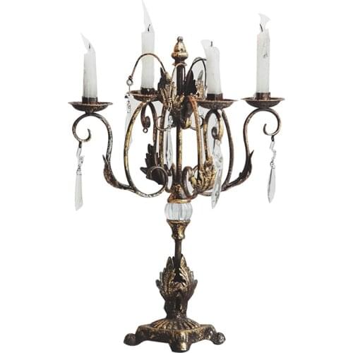 Retro European Candlestick Metal Luxury Romantic Christmas Candlestick Wedding Iron Centro Mesa Decoracion Home Decor DD60ZT