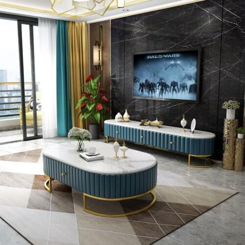 2021creative style luxury tea table TV cabinet combination complete living room floor cabinet furniture simple modern tea table