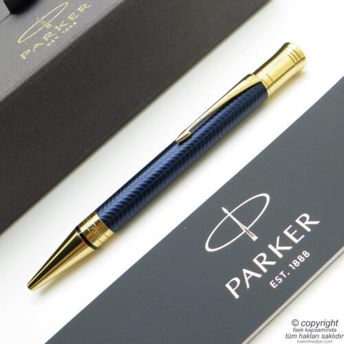 Parker Duofold Prestige Blue Chevron Ballpoint Pen | Parker Pen | İsme Special Pen | Gift Pen