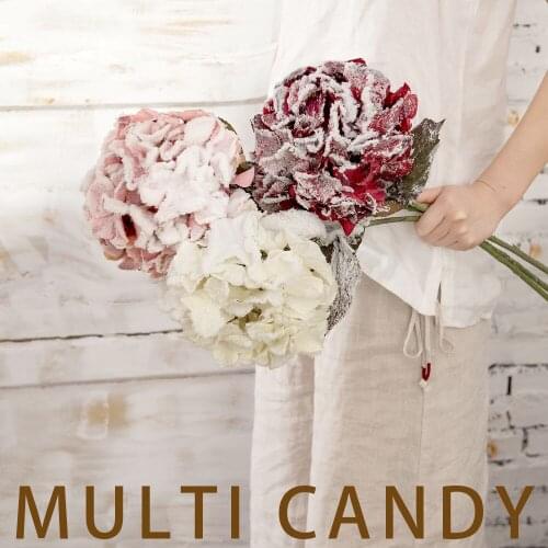 Spray snow Big Christmas hydrangea 76cm Large Single Snow Hydrangea 3 Colors Wholesale Artificial Hydrangea For Wedding