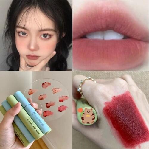 5 Colors Long Lasting Lip Gloss Matte Velvet Liquid Lipstick Waterproof Moisturizing Lip Makeup Cosmetics Korean Lipstick Gift