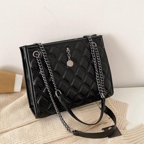 Shoulder Bag Tote Underarm Bag Women Backpack Designer Female Handbag Purse Chain Zipper Fashion 2021 PU Leather Diamond Lattice