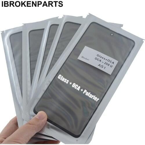 Front Outer Screen Glass OCA Glue Polarizer for Samsung Galaxy A90 A80 A10 A40 A12 A10S A31 A41 A11 M11 Touch Panel Lens Cover