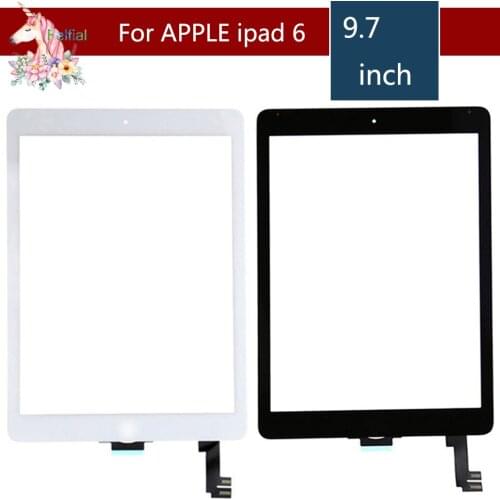 10pcs/lot For Ipad Air 2 2nd ipad 6 A1567 A1566 Touch Screen with Home Button and Adhesive Digitizer Front Glass Replacement