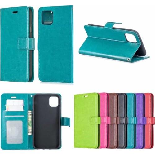 100pcs/lot Crazy Horse Wallet leather Stand PU+TPU Cover Case For iPhone 5.8 6.1 6.5 inch 2019
