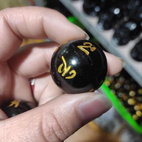 3cm Natural Black Obsidian Sphere Crystal Ball Healing Stone