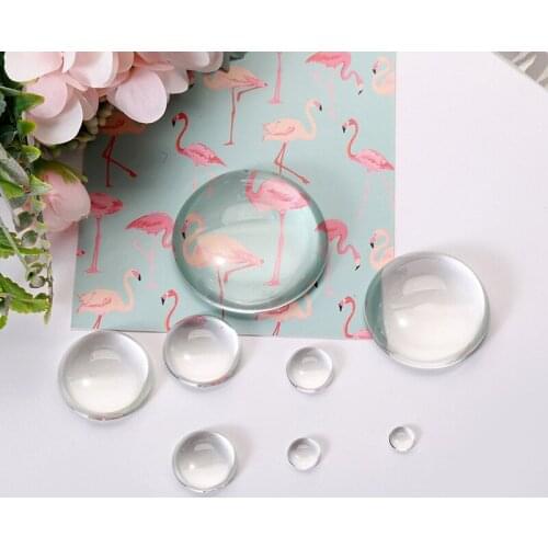 320pcs 30mm Round Flat Back Clear Glass Cabochon, High Quality Glass Cabochons for Jewellery making Wholesale Promotion