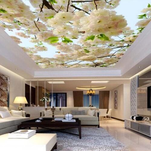 3D flower Murals Wallpapers for Ceilings Sitting Room Living Room Wall Decor Wallpaper for Walls 3d Custom Any Size Sticker