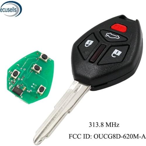 4 Buttons Remote Key Fob 3+1 Button for Mitsubishi Eclipse Galant 2006 -2007 313.8MHZ FCCID:OUCG8D-620M-A
