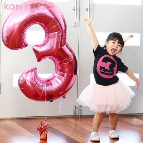 40inch Number Balloons pink&blue bday Digit balloon Helium foil Balloons Wedding Birthday Party air Globos Celebration baloes